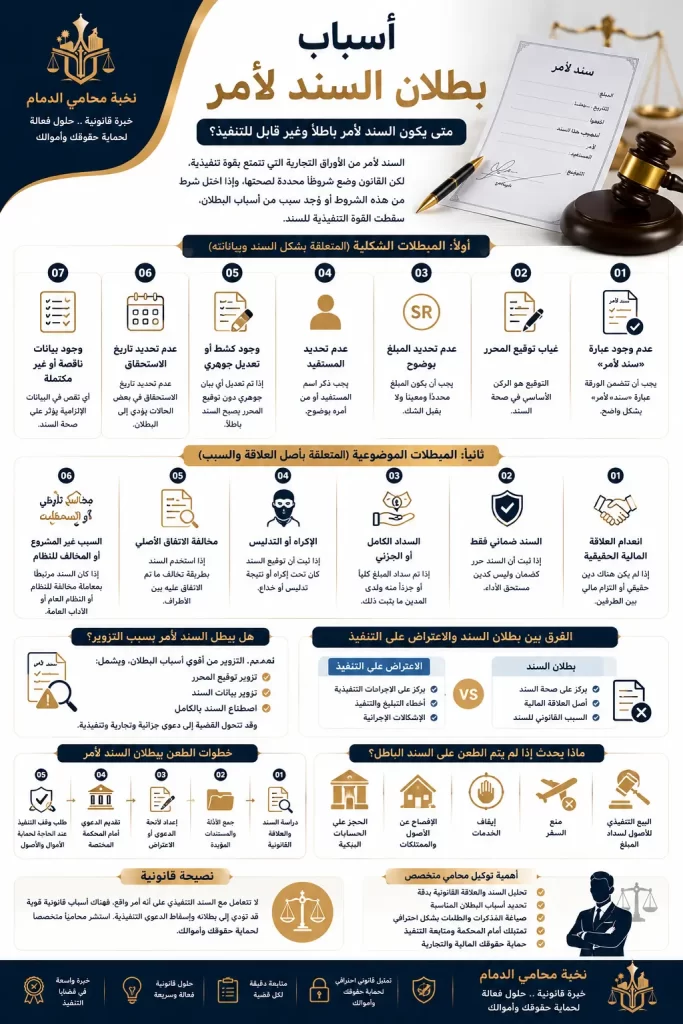 أسباب بطلان السند لأمر