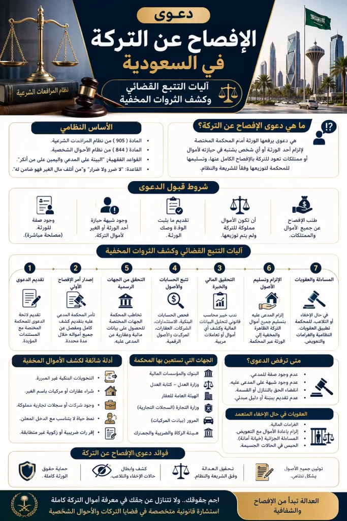 اجراءات دعوى الإفصاح عن التركة