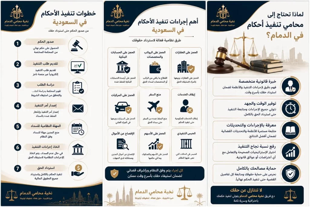 خطوات تنفيذ الأحكام بالسعودية