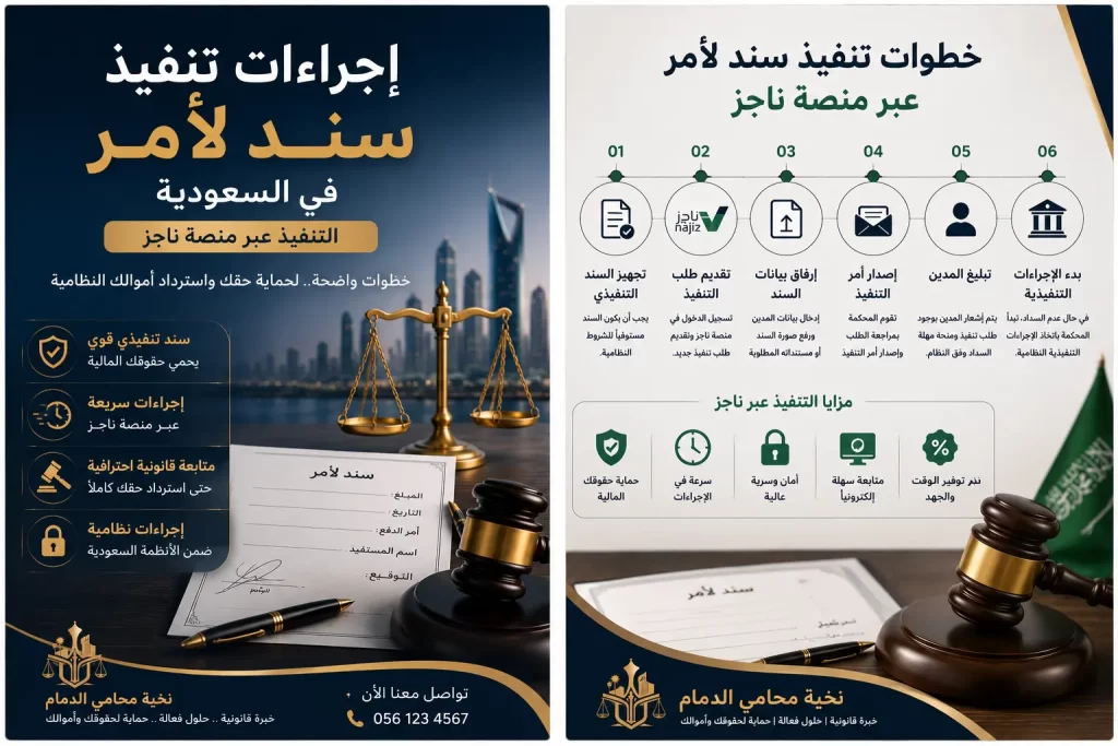 خطوات تنفيذ سند لأمر عبر ناجز