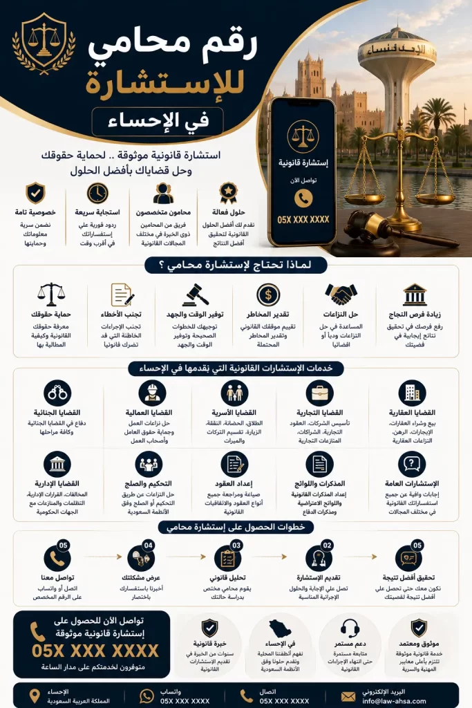 رقم محامي للاستشاره الاحساء