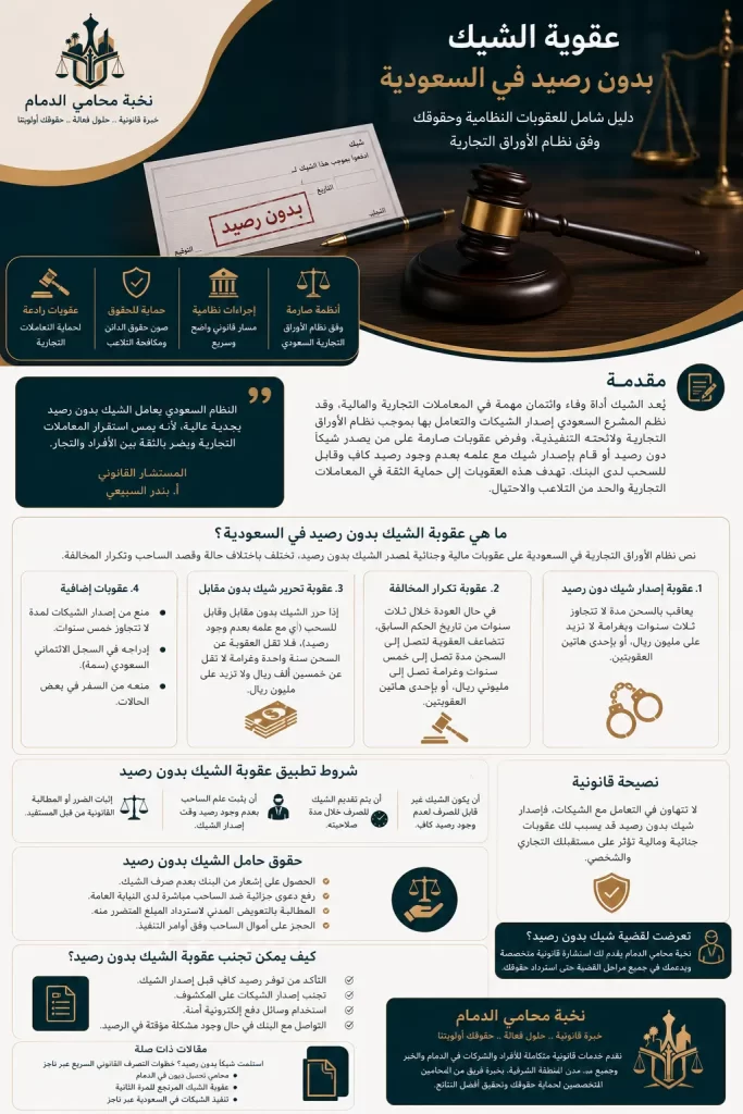 ما عقوبة الشيك بدون رصيد