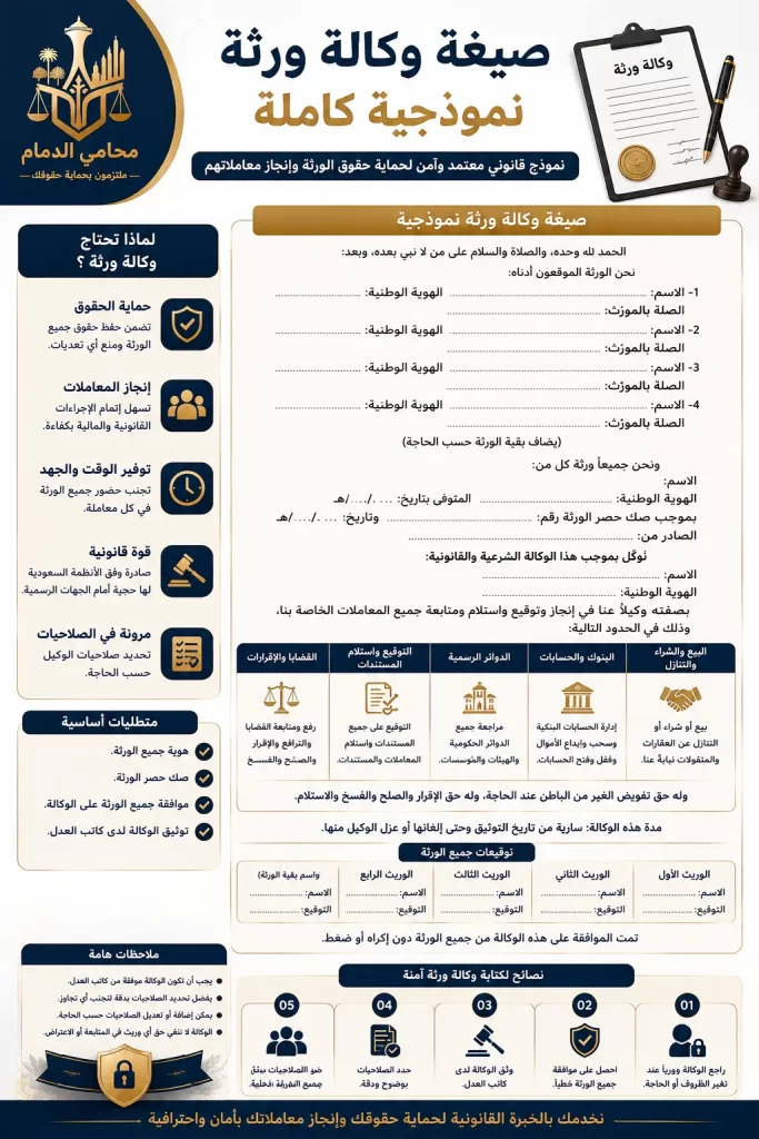 نموذج وكالة ورثة