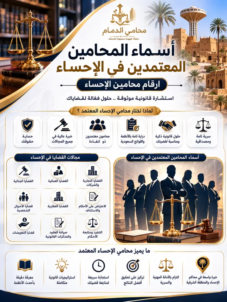 اسماء المحامين المعتمدين الاحساء
