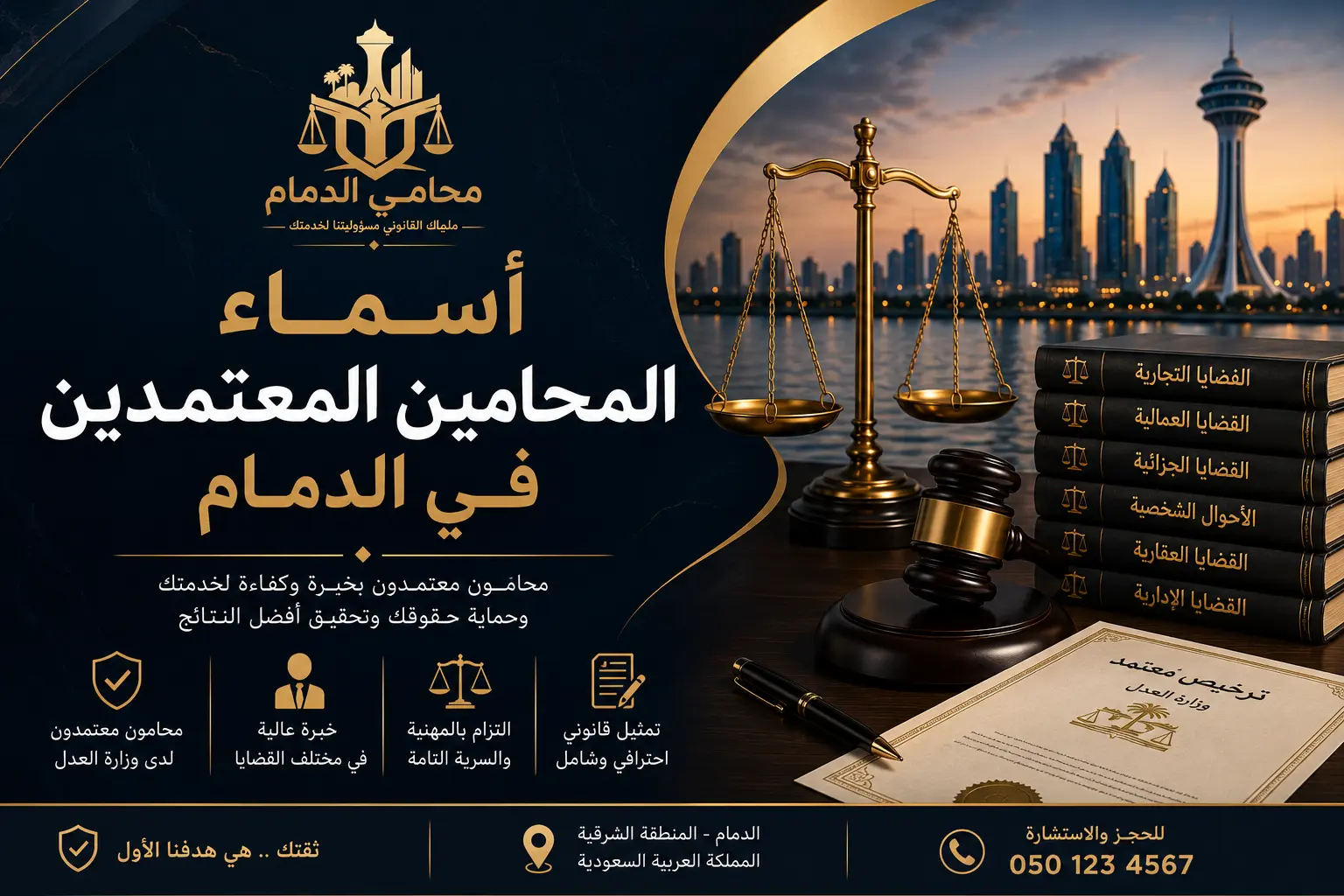 اسماء المحامين المعتمدين في الدمام