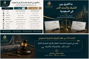 ما الفرق بين الشيك والسند لأمر بالسعودية