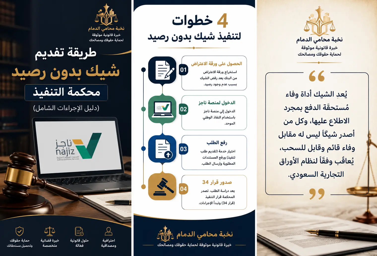 طريقة تقديم شيك بدون رصيد محكمة التنفيذ