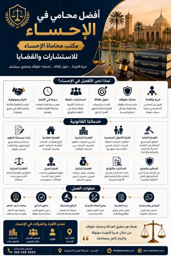 افضل محامي في الاحساء, مكتب محاماة بالإحساء