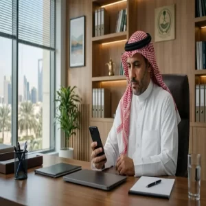 حضور جلسة عن بعد بالجوال بالسعودية