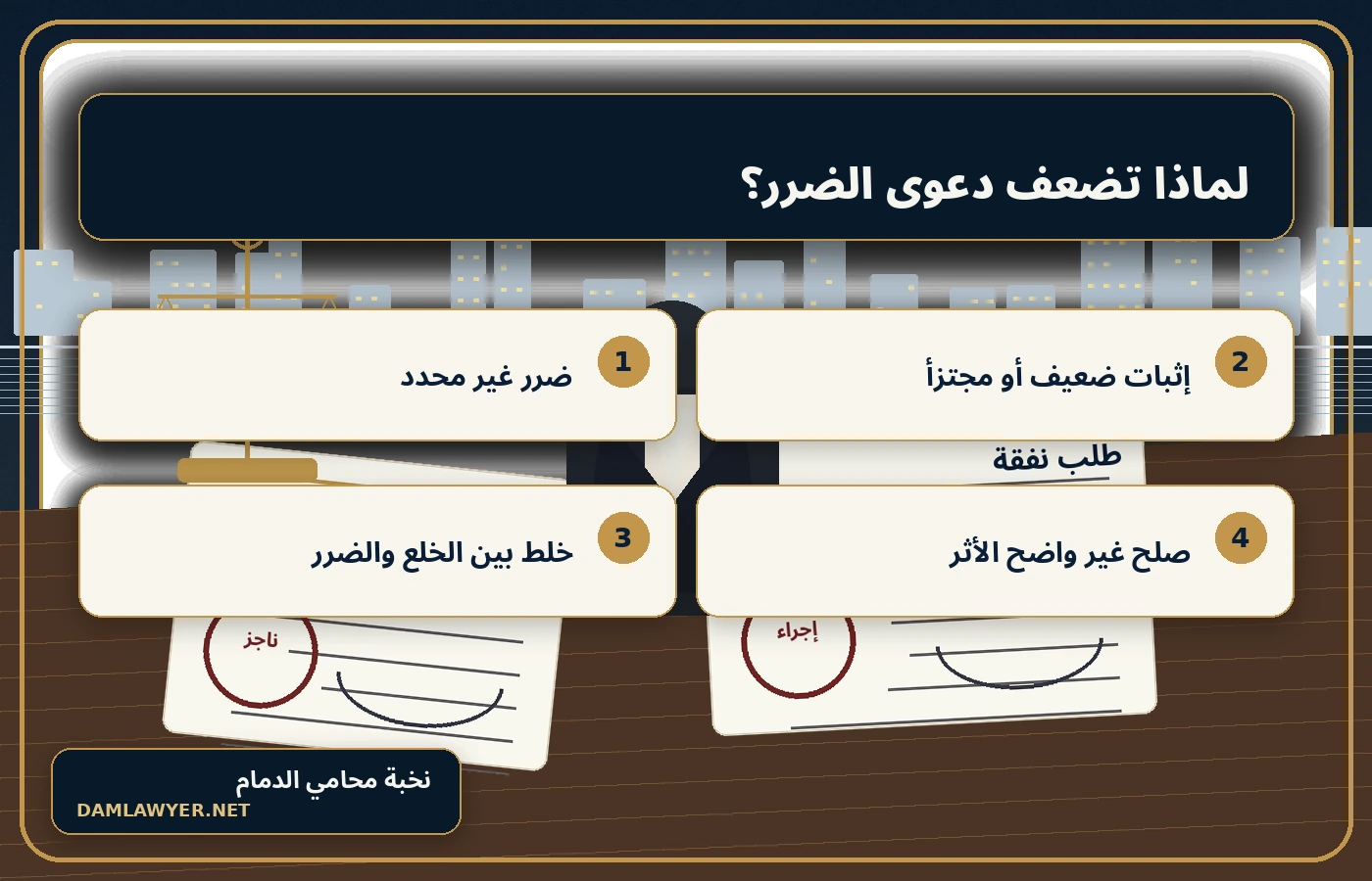 إنفوجرافكس يوضح أسباب رفض دعوى الطلاق للضرر بسبب ضعف الإثبات