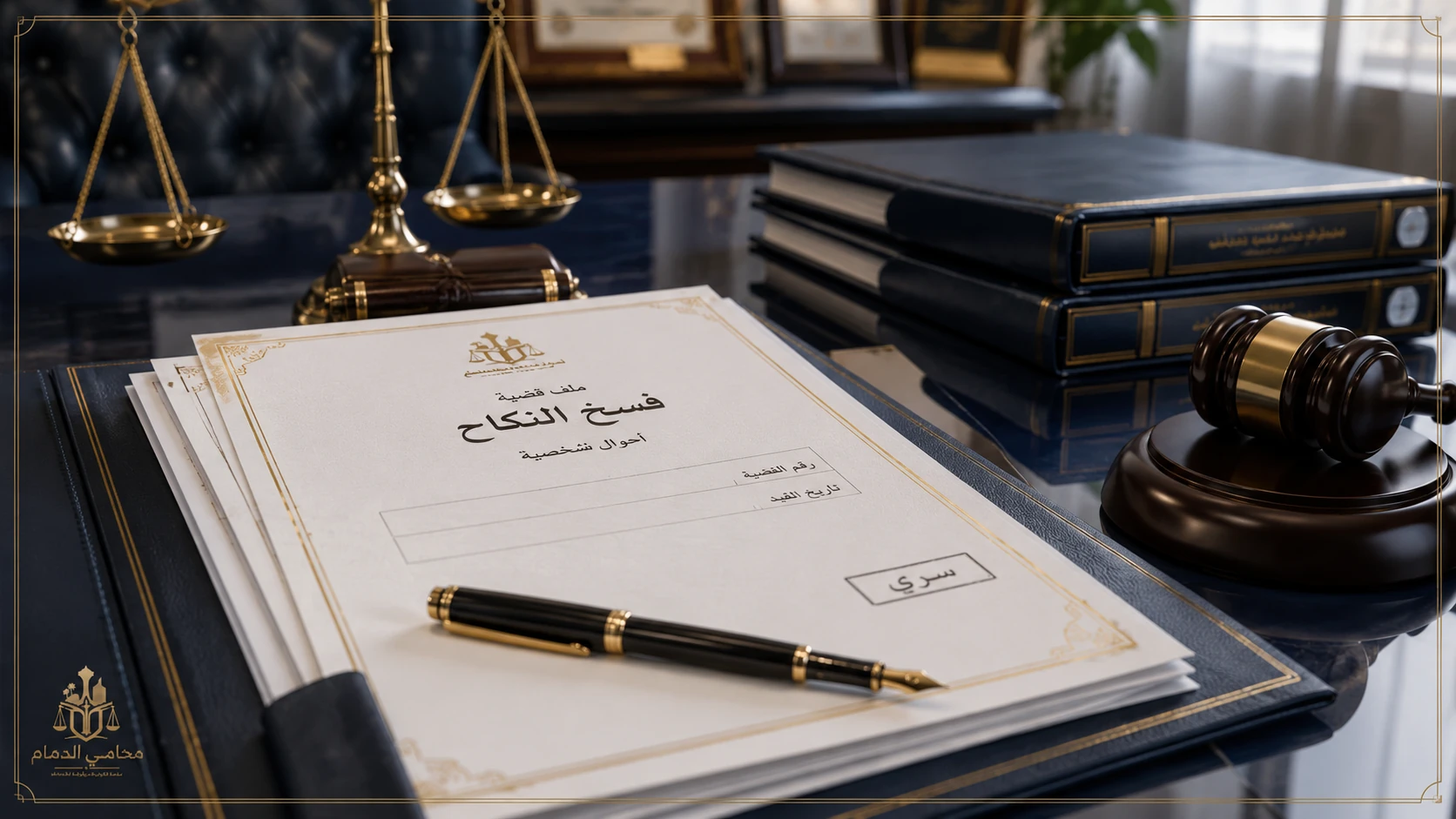 ملف قضية فسخ النكاح ومستندات الدعوى في مكتب محاماة سعودي