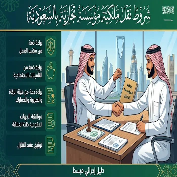 شروط نقل ملكية مؤسسة تجارية بالسعودية