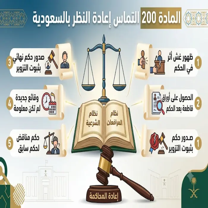 المادة 200 التماس إعادة النظر بالسعودية
