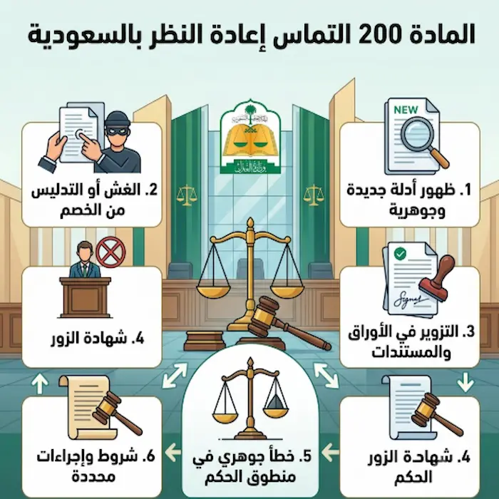 المادة 200 التماس إعادة النظر بالسعودية