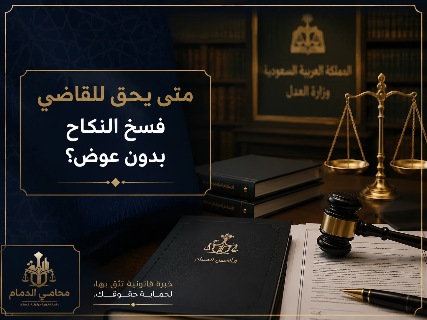متى يحق للقاضي فسخ النكاح بدون عوض في السعودية