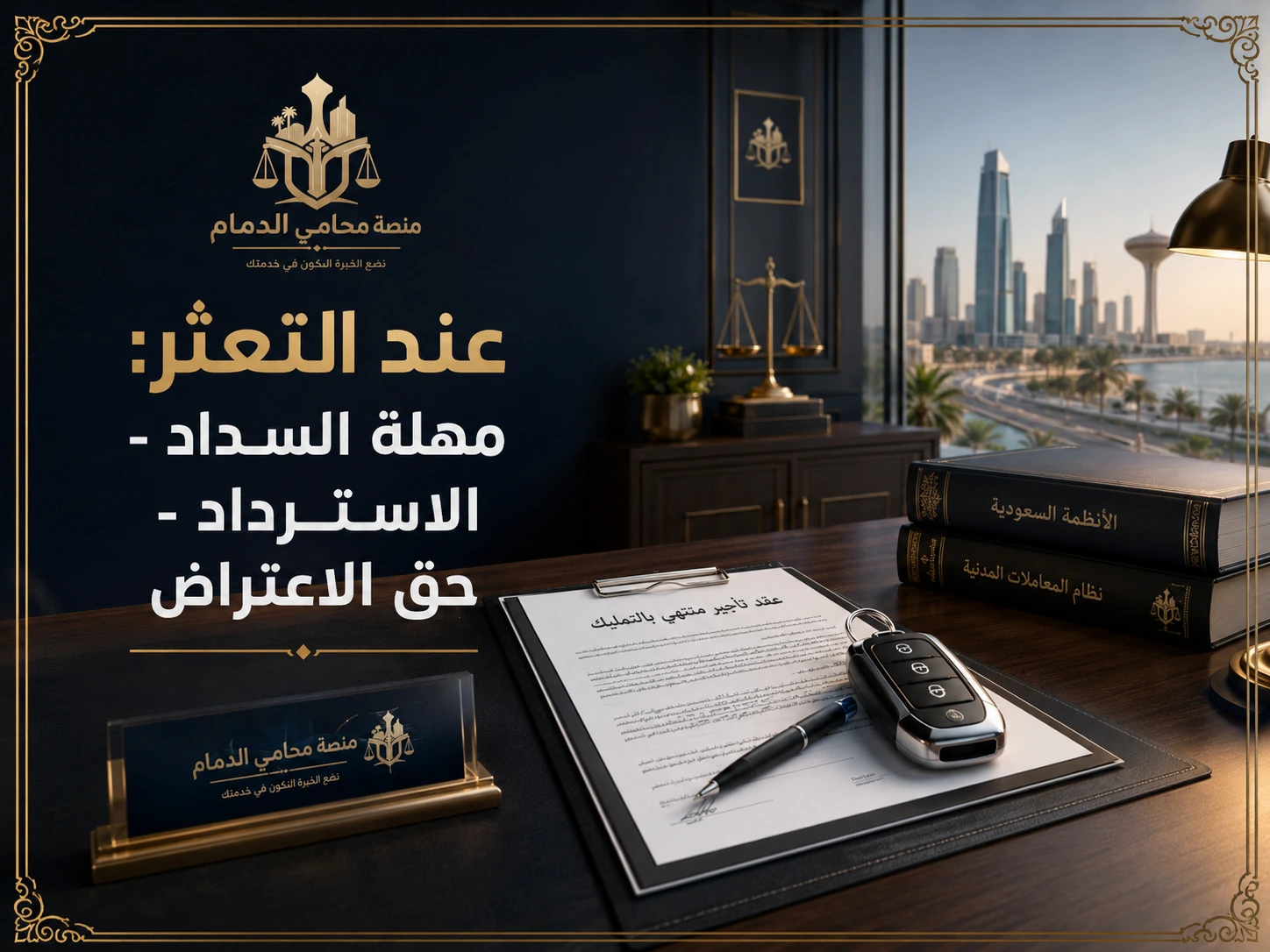عند التعثر في سداد أقساط الإيجار المنتهي بالتمليك