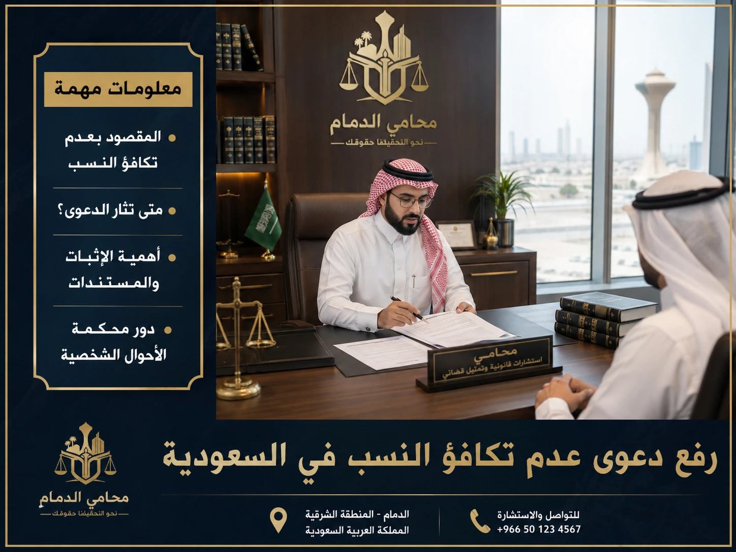 معلومات مهمة حول دعوى عدم تكافؤ النسب في السعودية