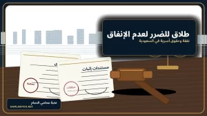 صورة واقعية لمستندات نفقة وطلاق للضرر في مكتب قانوني سعودي بالدمام