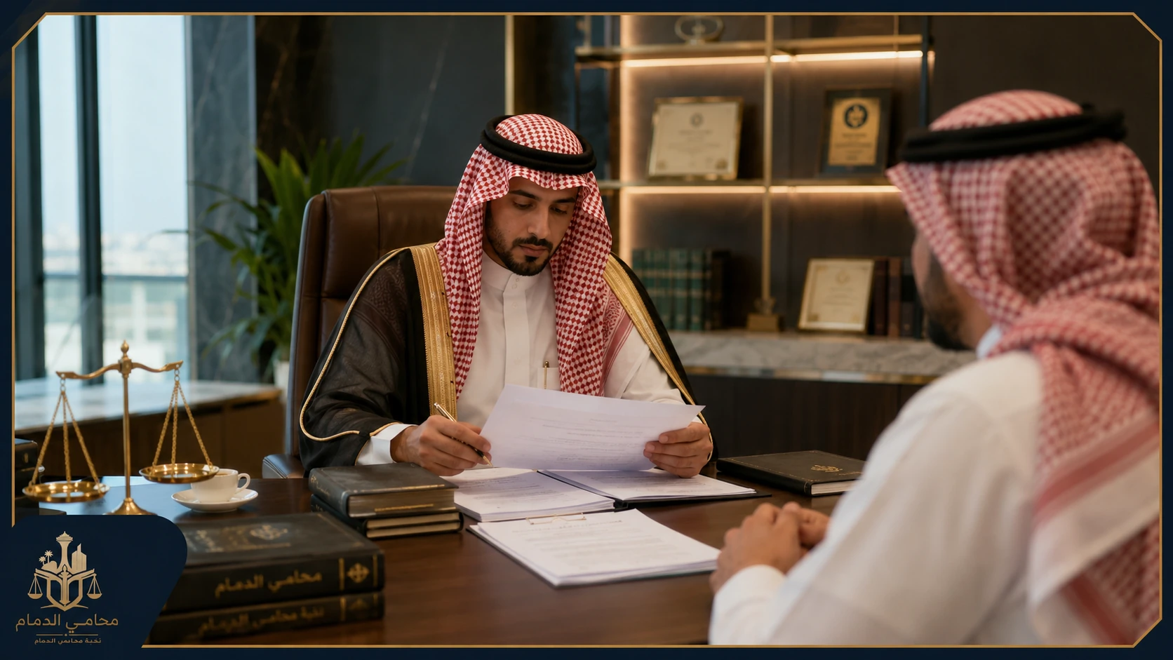 محام سعودي يراجع صحيفة دعوى فسخ النكاح مع العميل