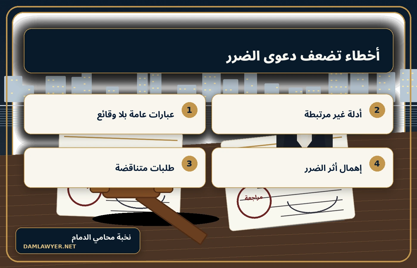 إنفوجرافكس يوضح أخطاء شائعة في صيغة دعوى الطلاق للضرر وكيفية تجنبها