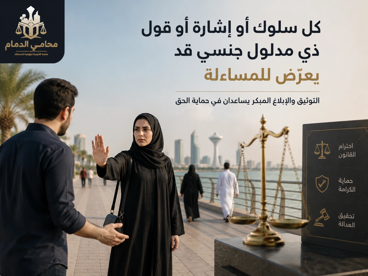 كل سلوك أو إشارة أو قول ذي مدلول جنسي قد يعرض للمساءلة