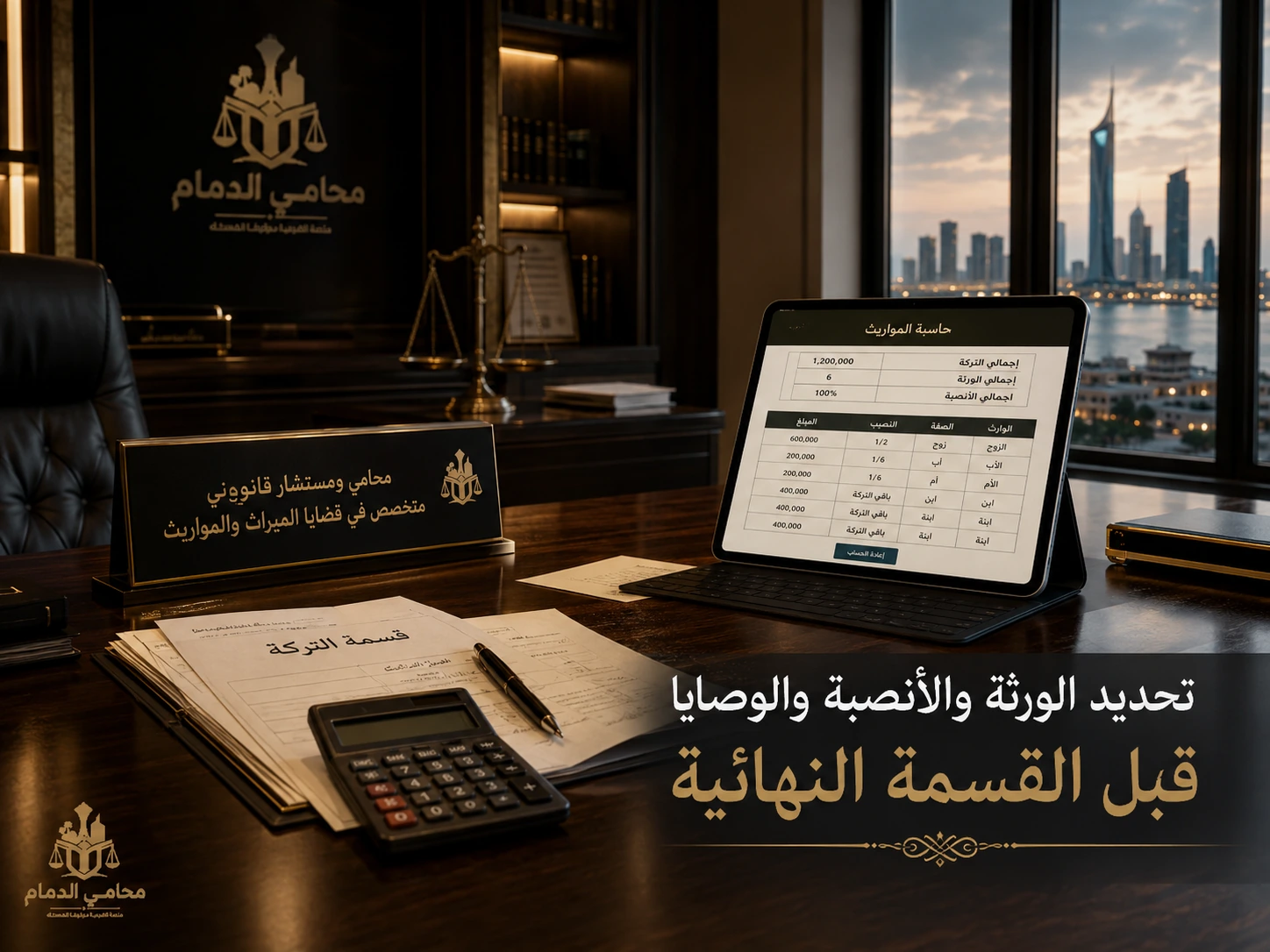 تحديد الورثة والأنصبة والوصايا قبل القسمة النهائية