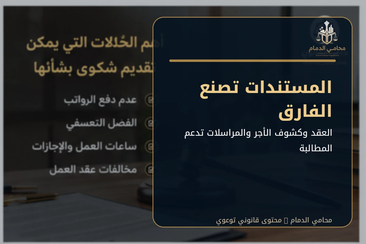 العقد وكشوف الأجر والمراسلات من أهم مستندات المنازعة العمالية