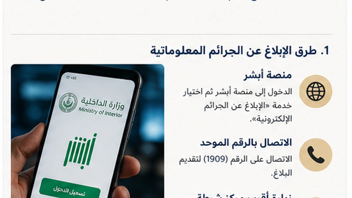 قنوات الإبلاغ الرسمية عن الجرائم المعلوماتية