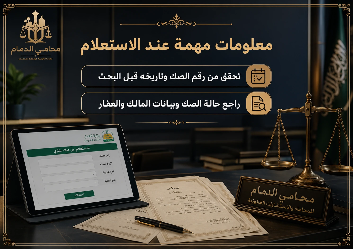 معلومات مهمة عند الاستعلام عن الصك