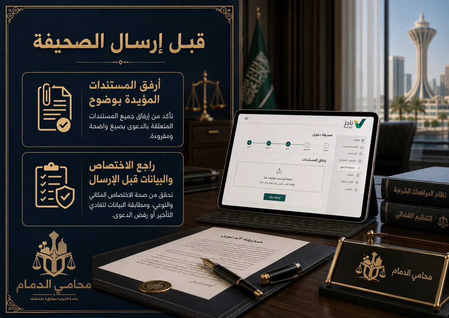 دليل قانوني فاخر قبل الإرسال