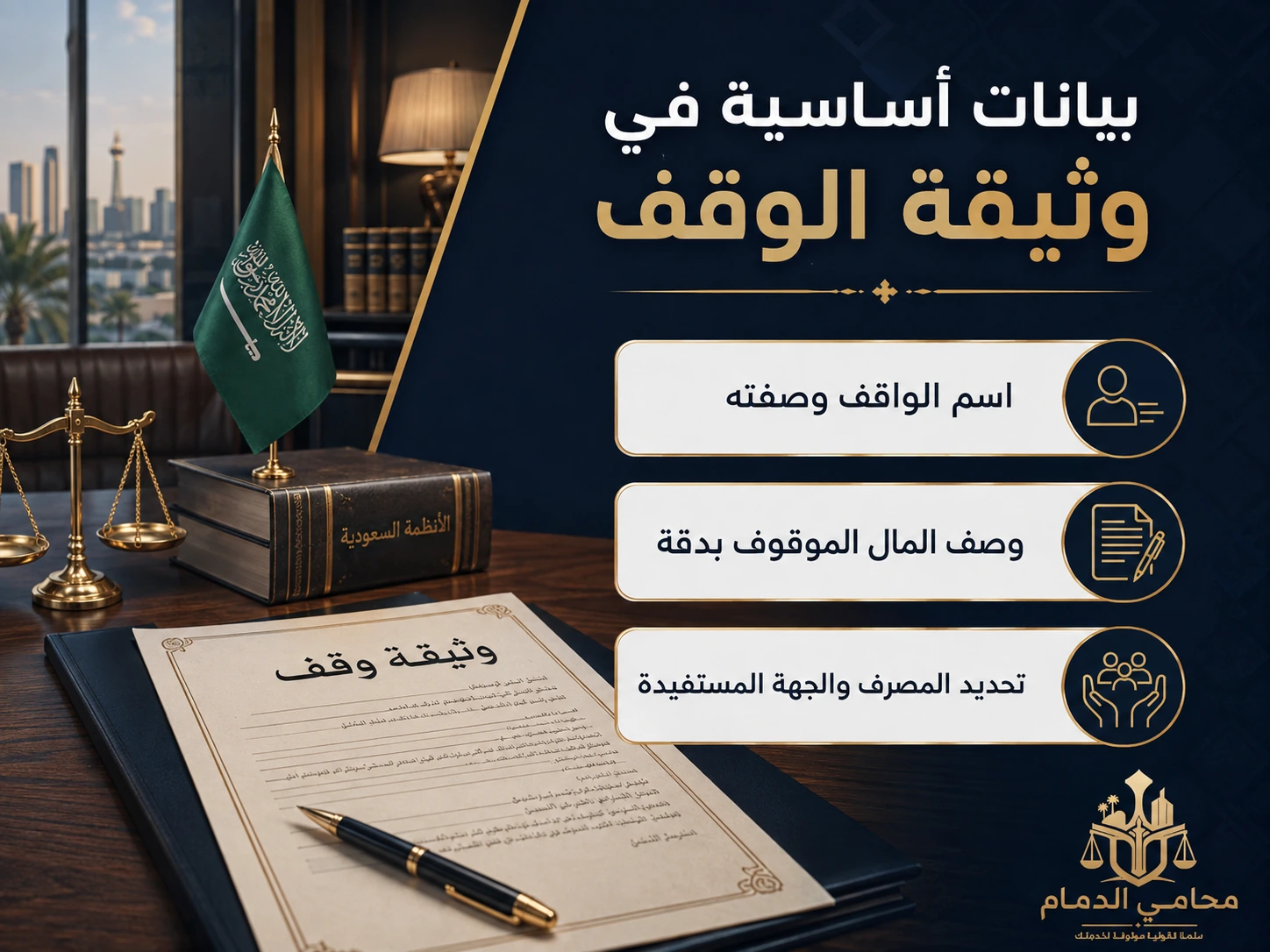 بيانات أساسية في وثيقة الوقف