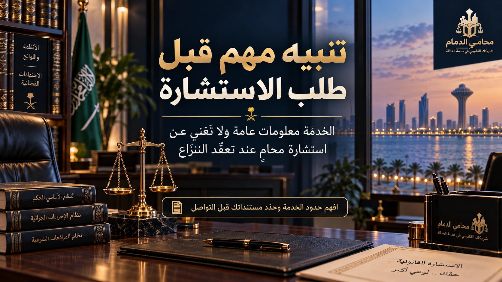 تنبيه مهم قبل طلب الاستشارة القانونية