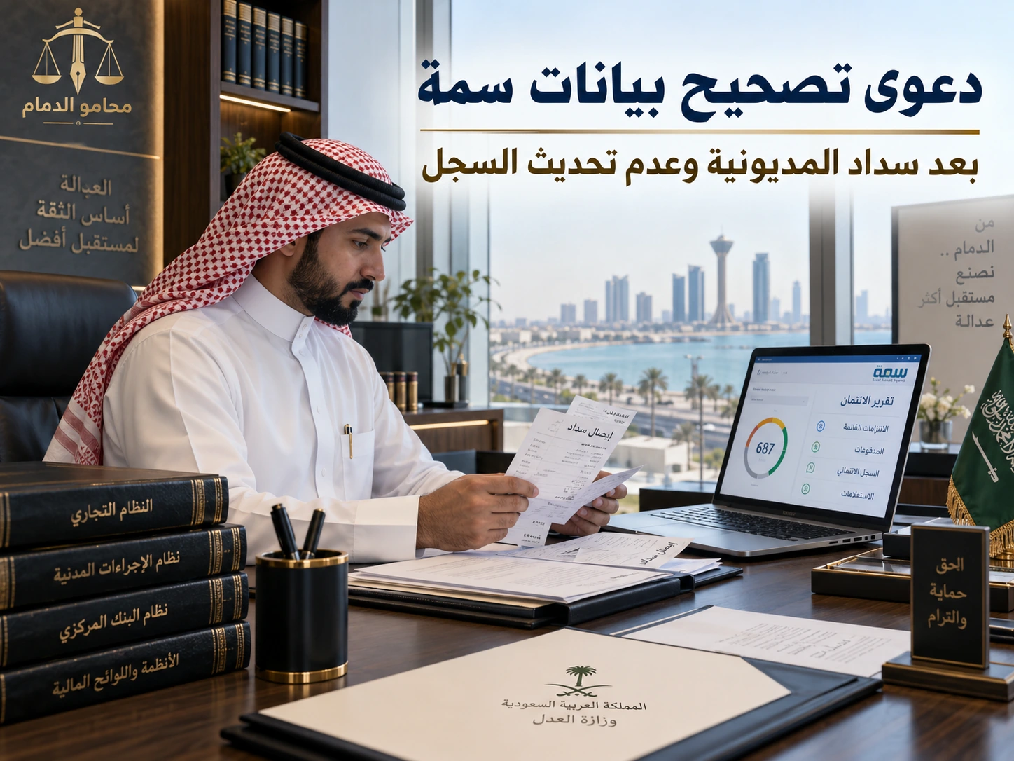 دعوى تصحيح بيانات سمة بعد سداد المديونية وعدم تحديث السجل