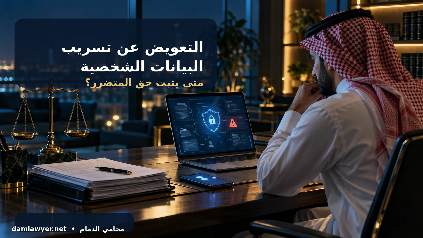 التعويض عن تسريب البيانات الشخصية في السعودية: متى يثبت حق المتضرر؟