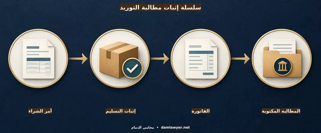 سلسلة إثبات مطالبات التوريد من أمر الشراء إلى التسليم والمطالبة