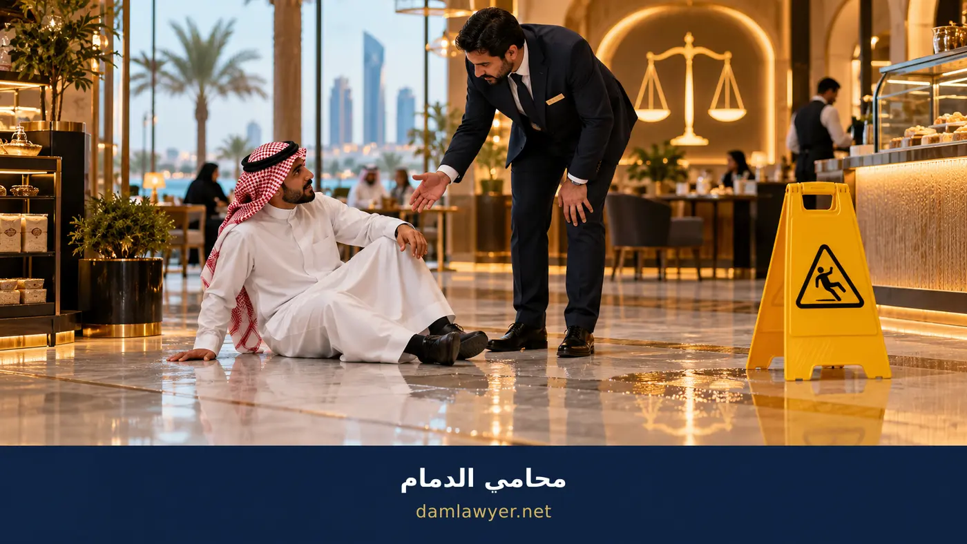 عميل تعرض لانزلاق داخل محل تجاري ومدير المنشأة يقدم المساعدة
