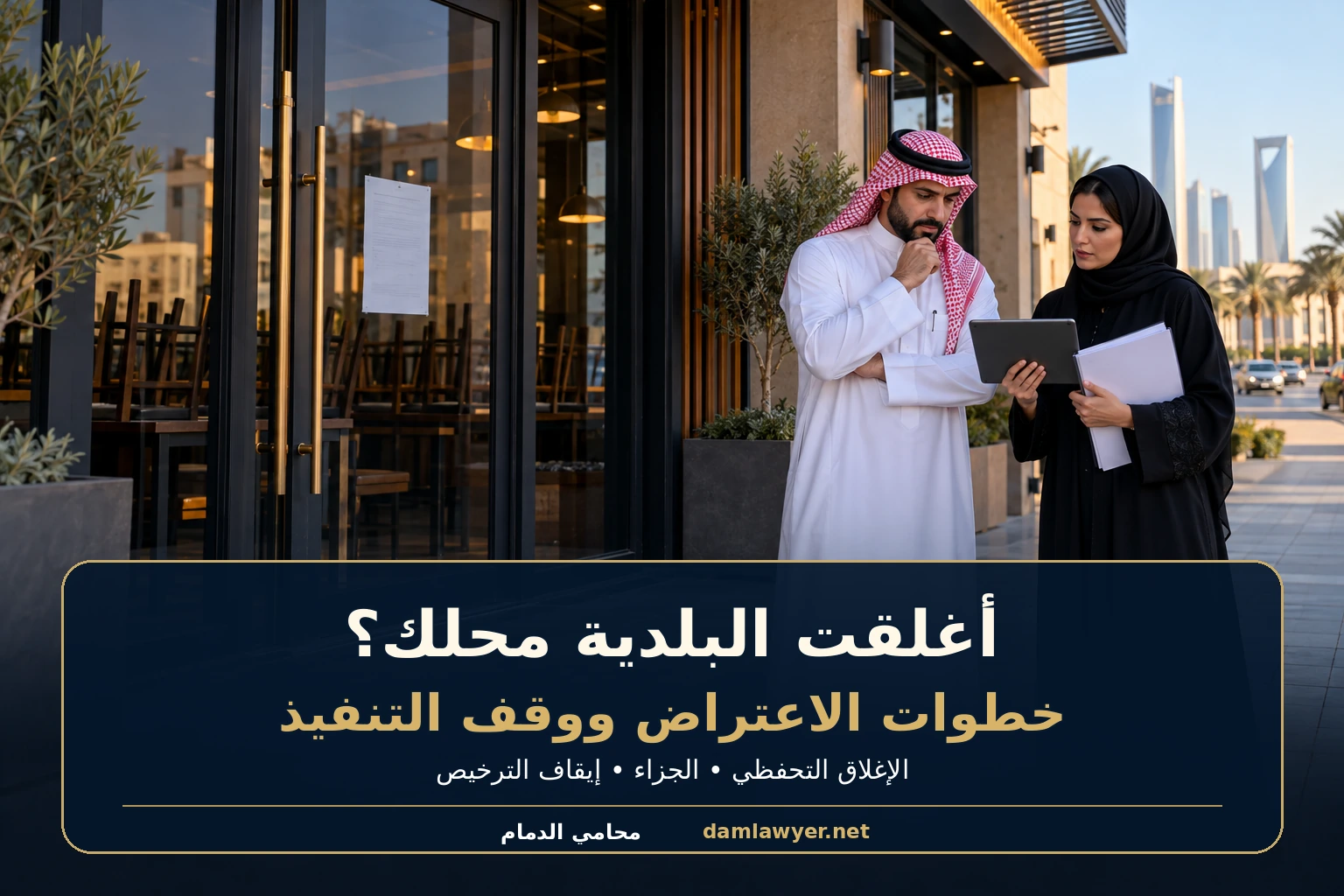 الاعتراض على إغلاق محل من البلدية في السعودية وطلب وقف التنفيذ