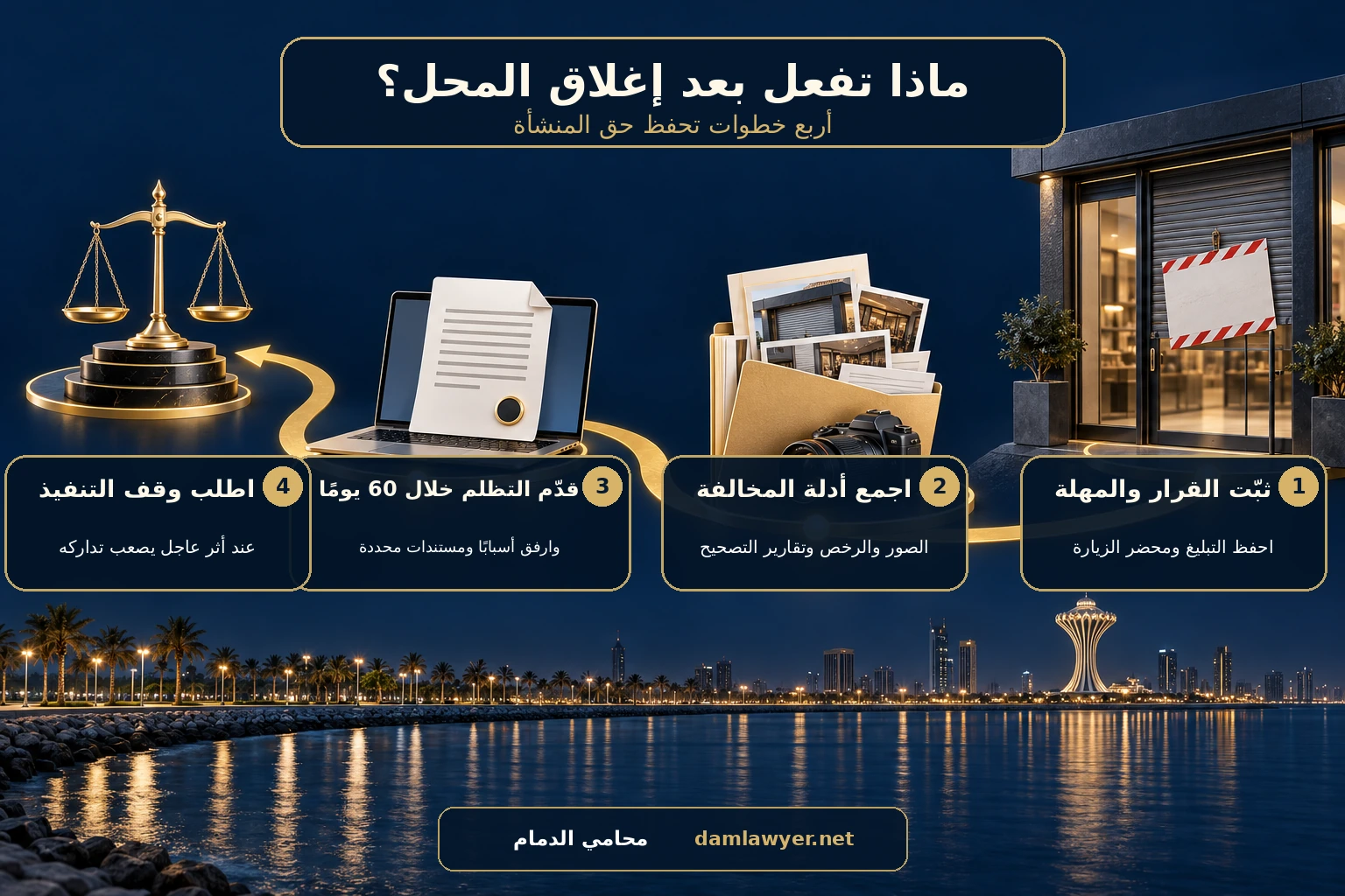 أربع خطوات للاعتراض على إغلاق المحل من البلدية خلال 60 يومًا