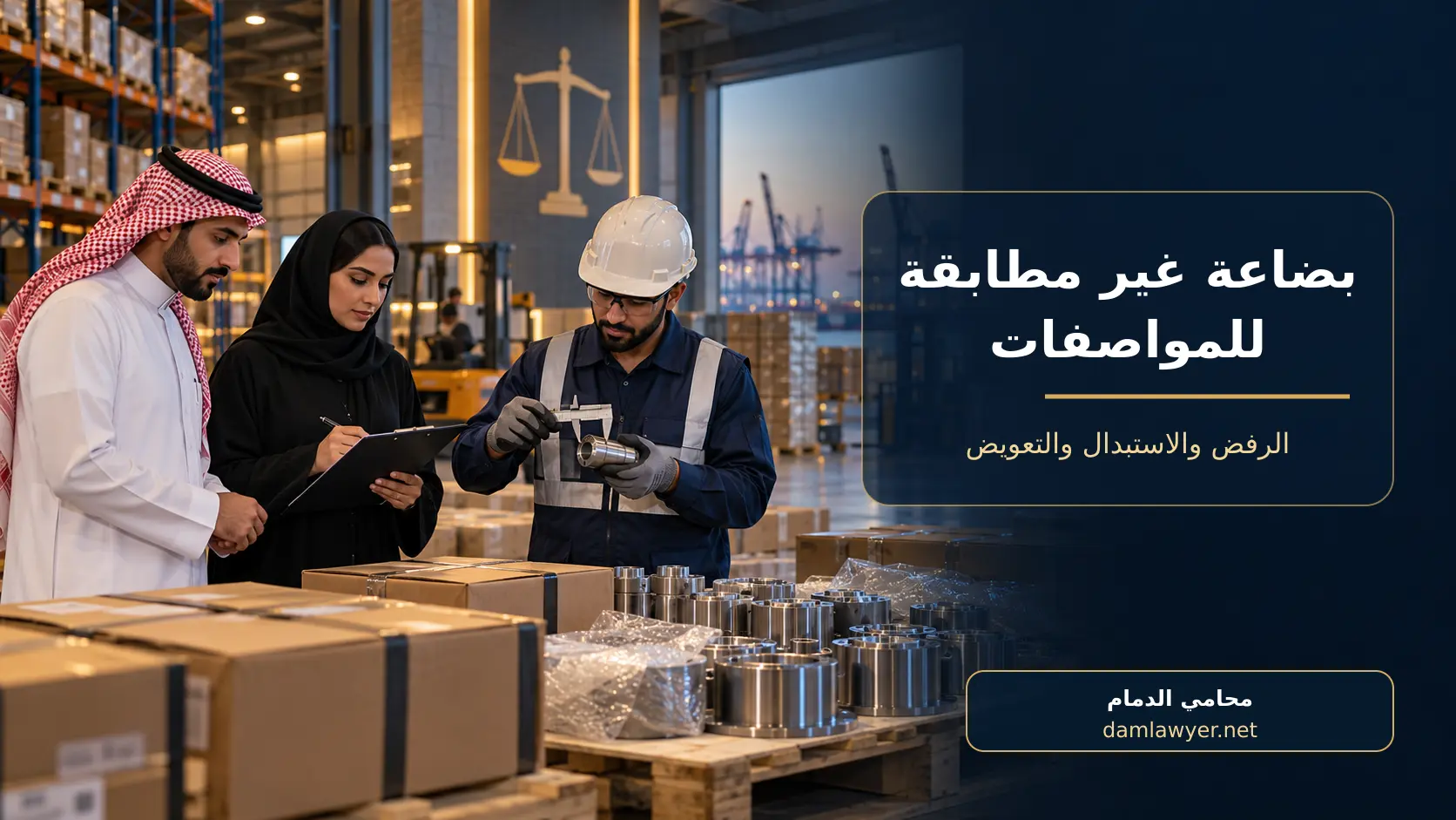 استلام بضاعة غير مطابقة للمواصفات في عقد توريد سعودي: الرفض والاستبدال والتعويض